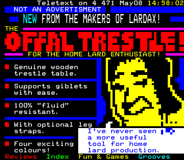 Digitiser Joke Advert: Offal Trestle