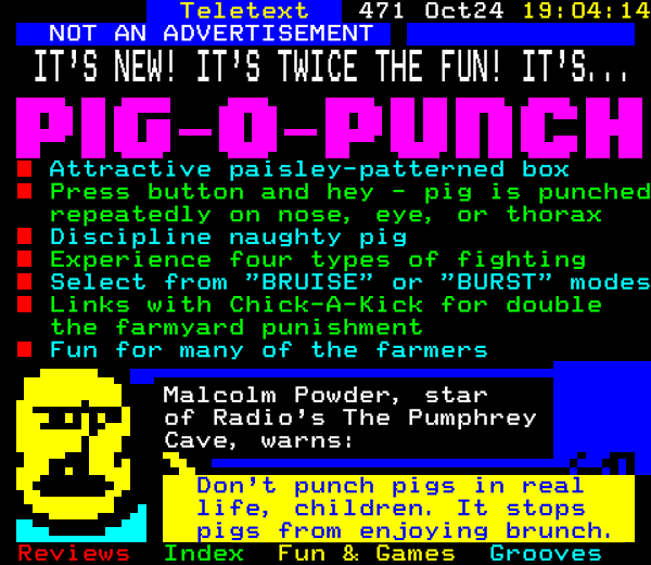 Digitiser Joke Advert: Pig-O-Punch