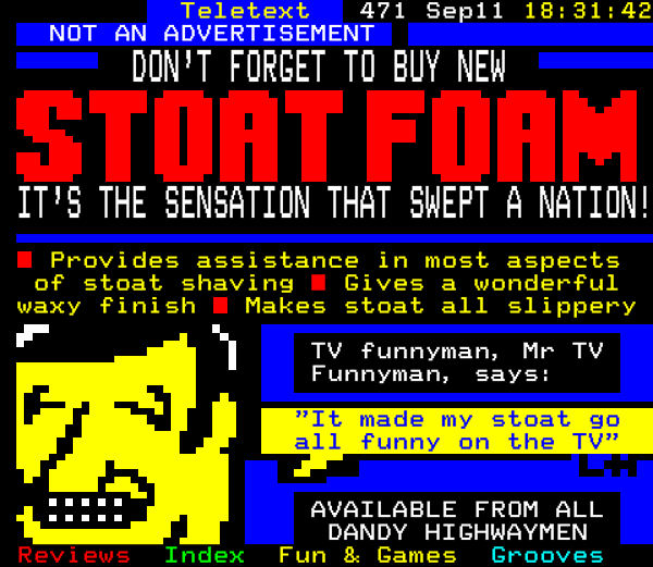 Digitiser Joke Advert: Stoat Foam