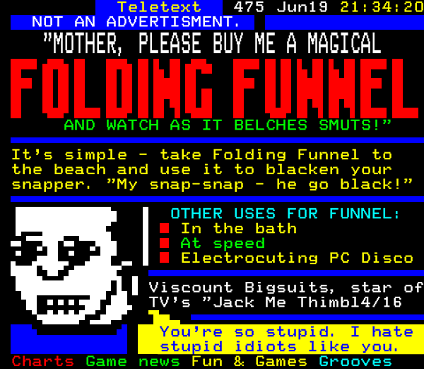 Digitiser Joke Advert: Folding Funnel