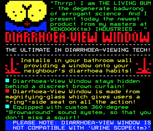 Digitiser Joke Advert: Diarrhoea-View Window