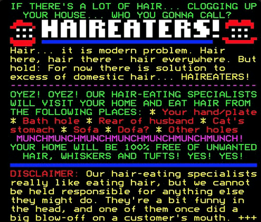 Digitiser Joke Advert: Haireaters