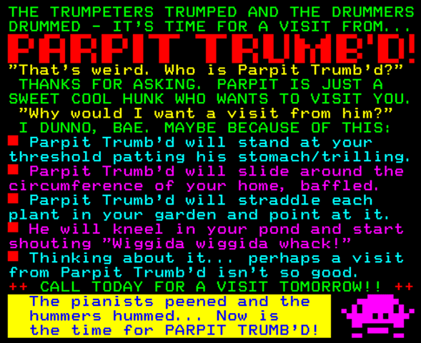 Digitiser Joke Advert: Parpit Trumb'd