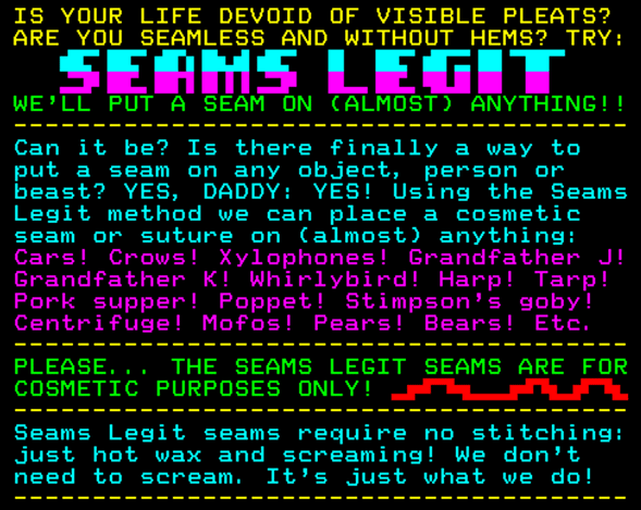 Digitiser Joke Advert: Seams Legit