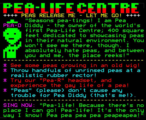 Digitiser Joke Advert: Pea-Life Centre