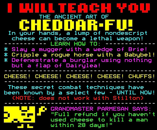 Digitiser Joke Advert: Cheddar-Fu