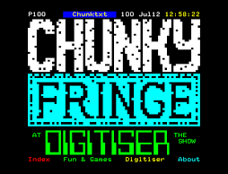 Chunky Text teletext service made for Chunky Fringe 2019
