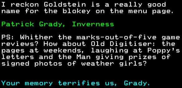 You have messed-up: Digitiser letters