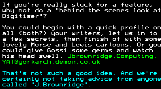 You have messed-up: Digitiser letters