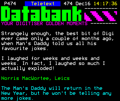 You have messed-up: Digitiser letters