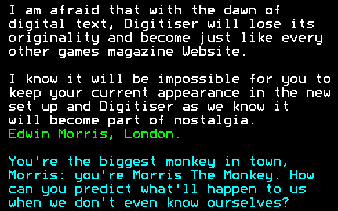 You have messed-up: Digitiser letters