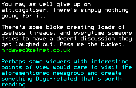 You have messed-up: Digitiser letters