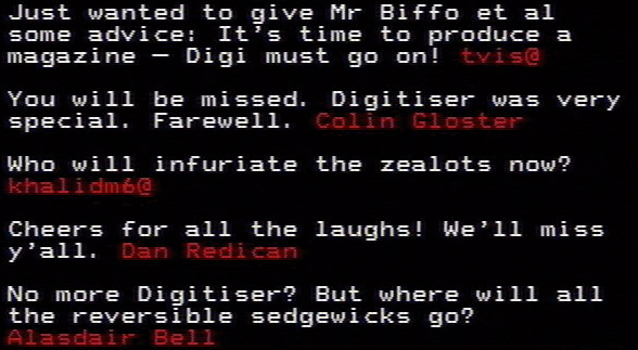 You have messed-up: Digitiser letters