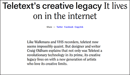 Teletext's Creative Legacy