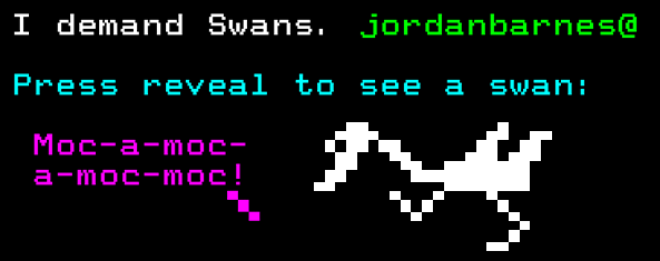 Digitiser swans first moc-moc-a-moc