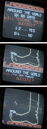 Mr Biffo's first teletext graphics to be broadcast on UK TV
