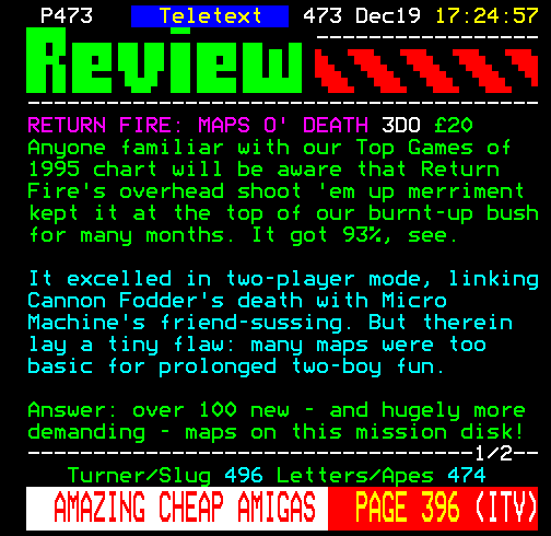 Return Fire: Maps O' Death - 3DO | Digitiser Reviews Archive | Super Page  58 - The Digitiser Tribute Site