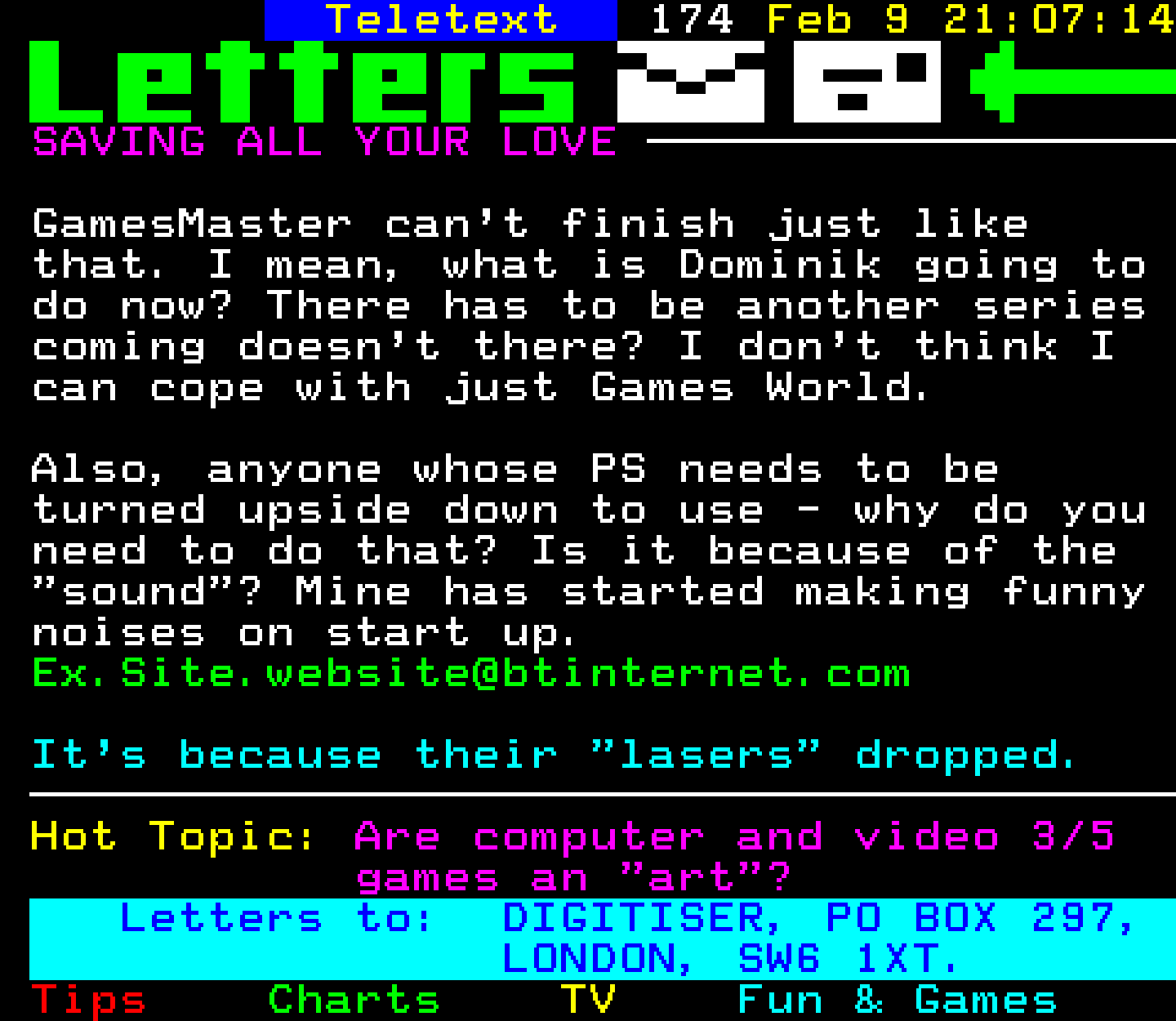 Digitiser, Teletext - 1998