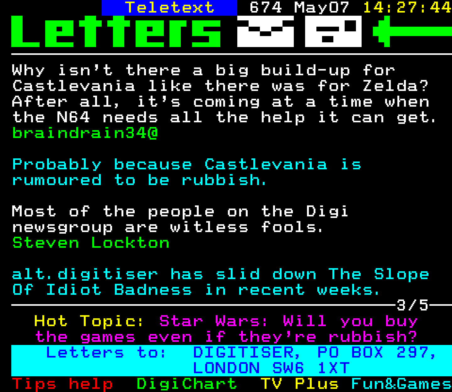 Digitiser, Teletext - 1999