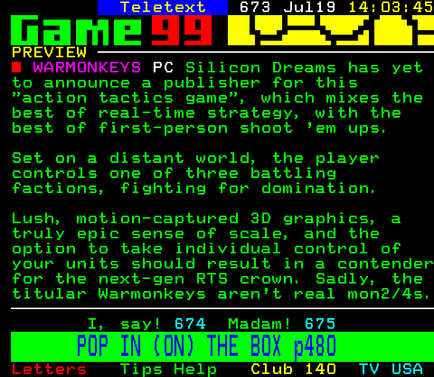 Digitiser, Teletext - 1999