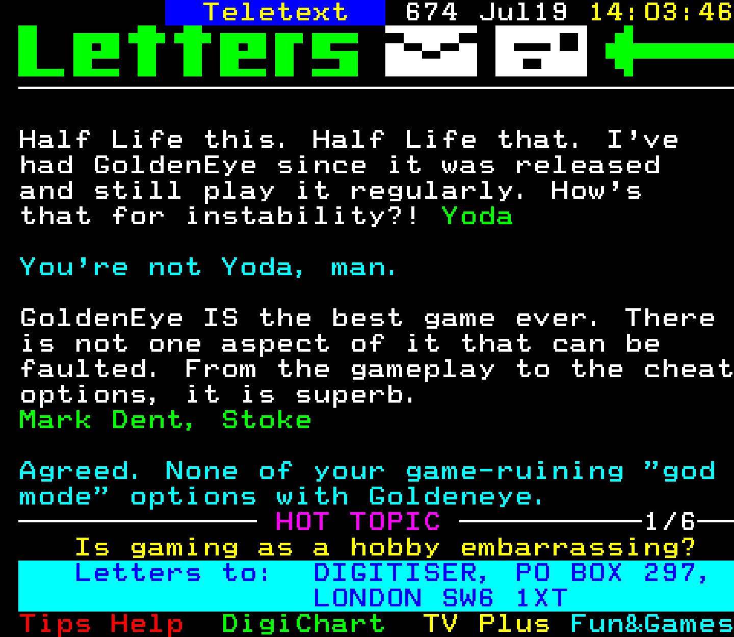 Digitiser, Teletext - 1999