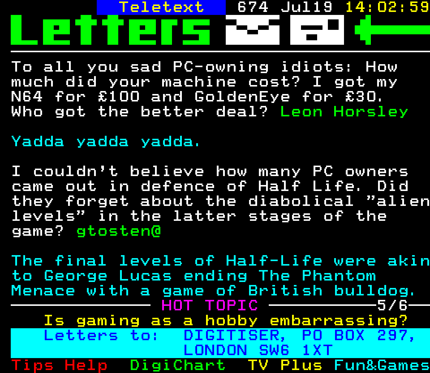 Digitiser, Teletext - 1999