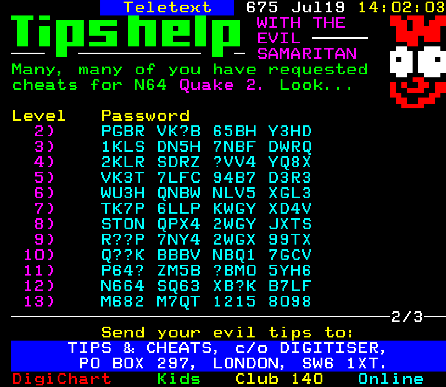 Digitiser, Teletext - 1999