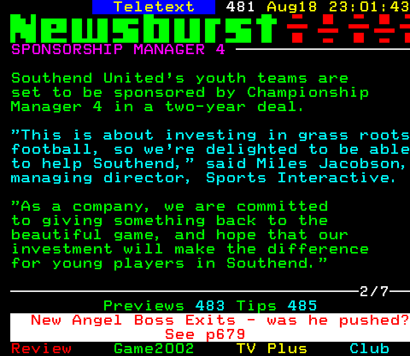 Digitiser, Teletext - 2002