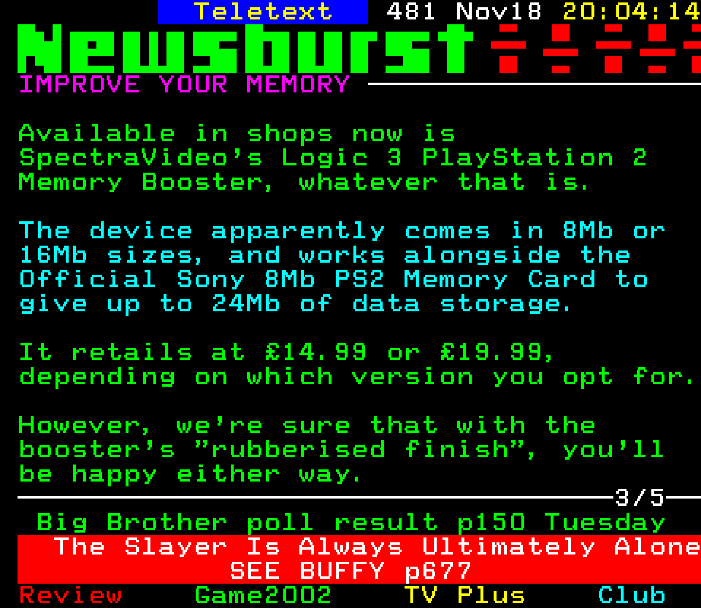 Digitiser, Teletext - 2002