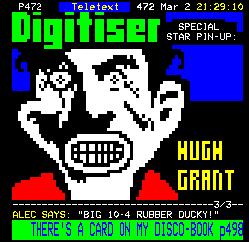Digitiser Hugh Grant pin-up